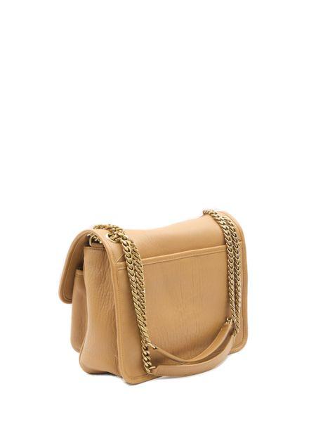 SAINT LAURENT Medium Handbag with Gold-Tone Details - 28x20x8.5 cm