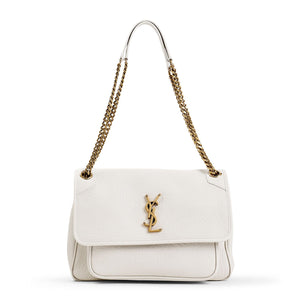 SAINT LAURENT Medium Handbag with Gold-Tone Details - 28x20x8.5 cm