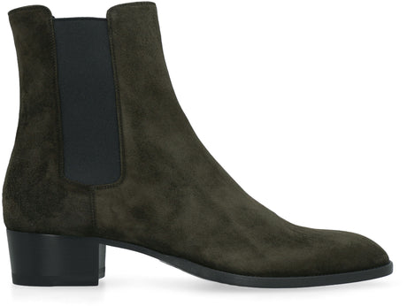 SAINT LAURENT Stylish Sabble Brown Chelsea Booties for Men in SS23