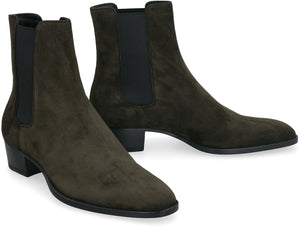 SAINT LAURENT Stylish Sabble Brown Chelsea Booties for Men in SS23