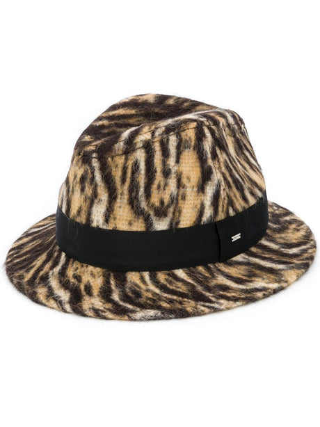 SAINT LAURENT Ocelot Alpaca Cap for Women - SS21 Collection