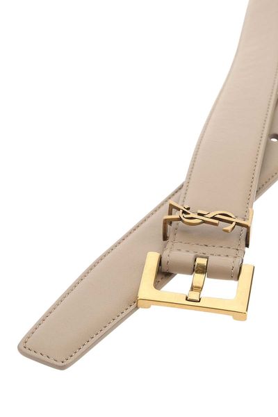 SAINT LAURENT Monogram Leather Belt - 3cm Height