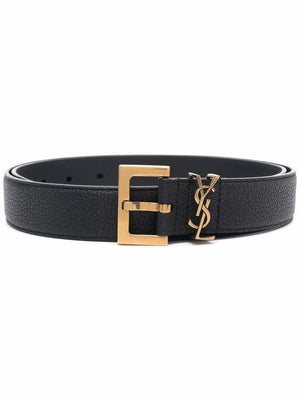 SAINT LAURENT Square Buckle Calf Skin Belt - FW23 Collection