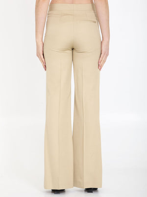 STELLA MCCARTNEY Iconic Beige Flare Pants for Women in Sand-Colored Viscose - SS24 Collection