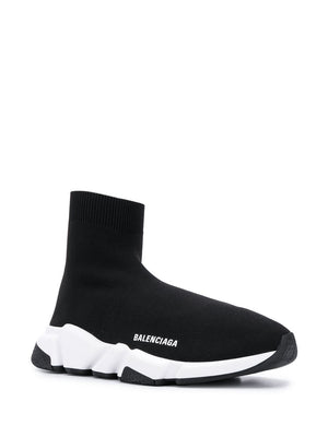 BALENCIAGA Men's Black Knit Speed Sneakers for FW23