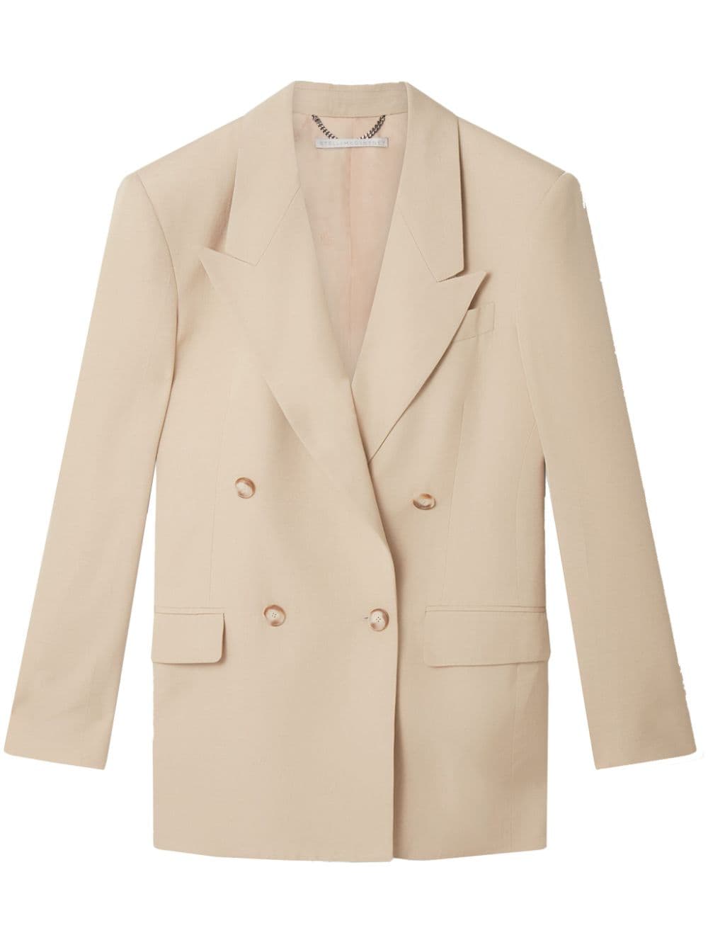 STELLA MCCARTNEY Double-Breasted Beige Blazer for Women - Classic and Structured Design for SS24