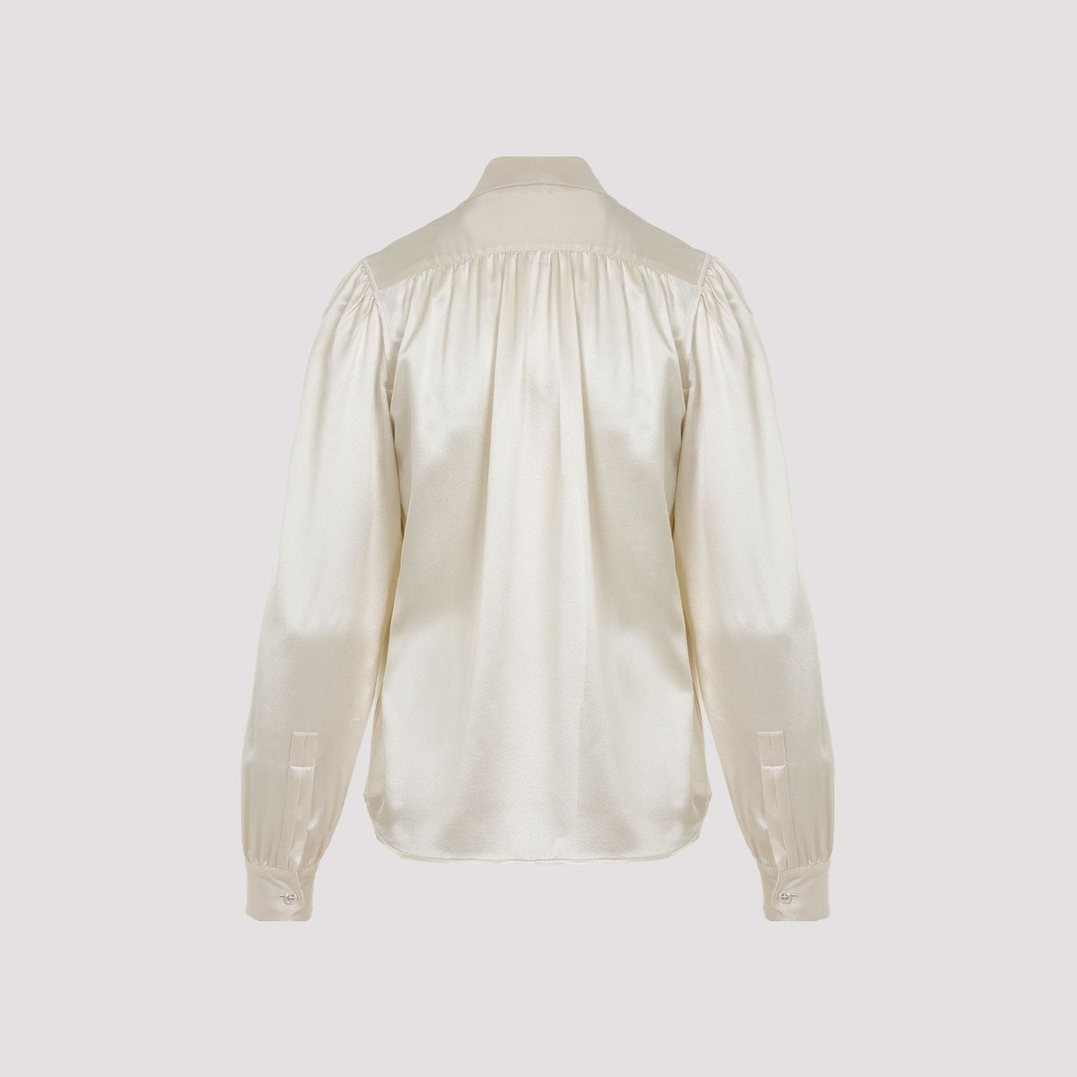 SAINT LAURENT Elegant Pure Silk White Blouse