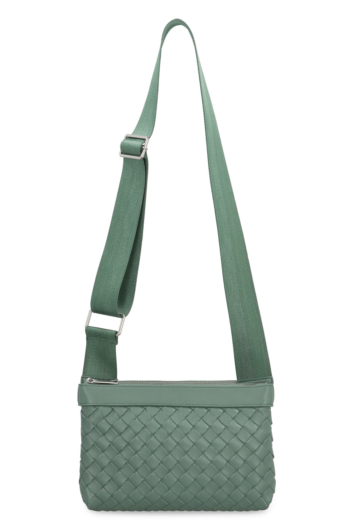 BOTTEGA VENETA Green Intrecciato Duo Crossbody Handbag for Men