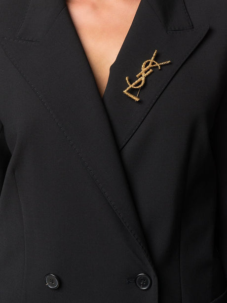 SAINT LAURENT Elegant Brass Brooch