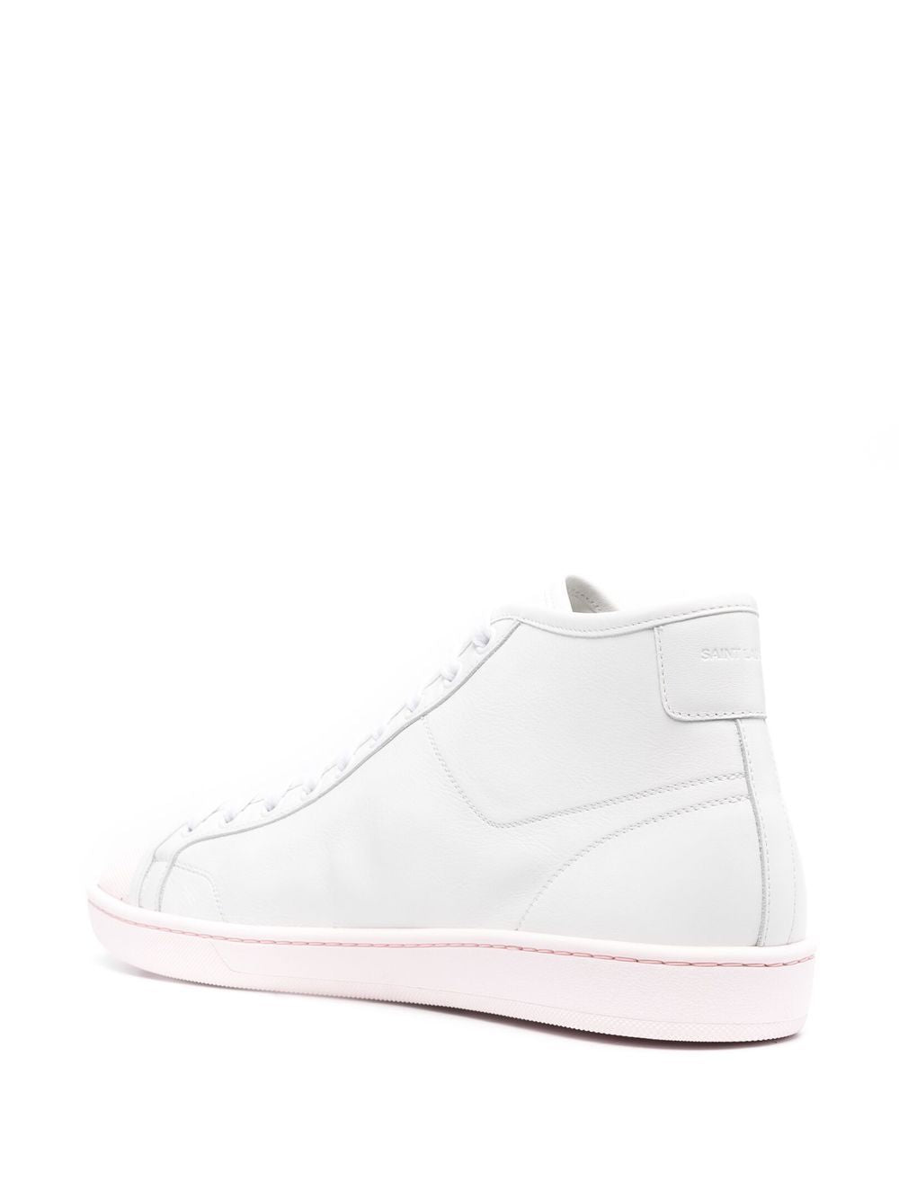 SAINT LAURENT White and Pink Sneakers for Men in Calf Leather - SS22 Collection