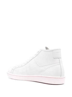 SAINT LAURENT White and Pink Sneakers for Men in Calf Leather - SS22 Collection