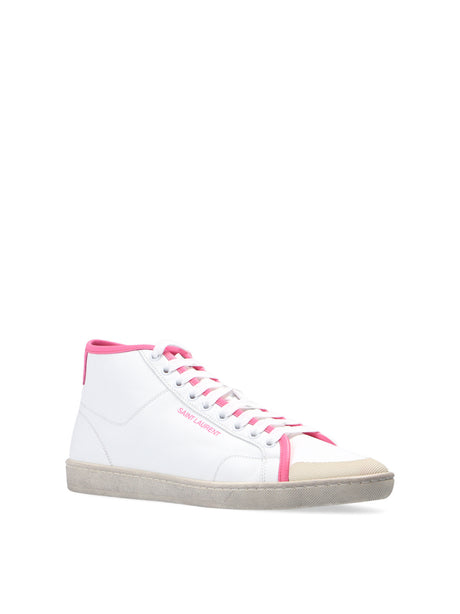 SAINT LAURENT Chic Logo Mid-Top Sneakers for Women