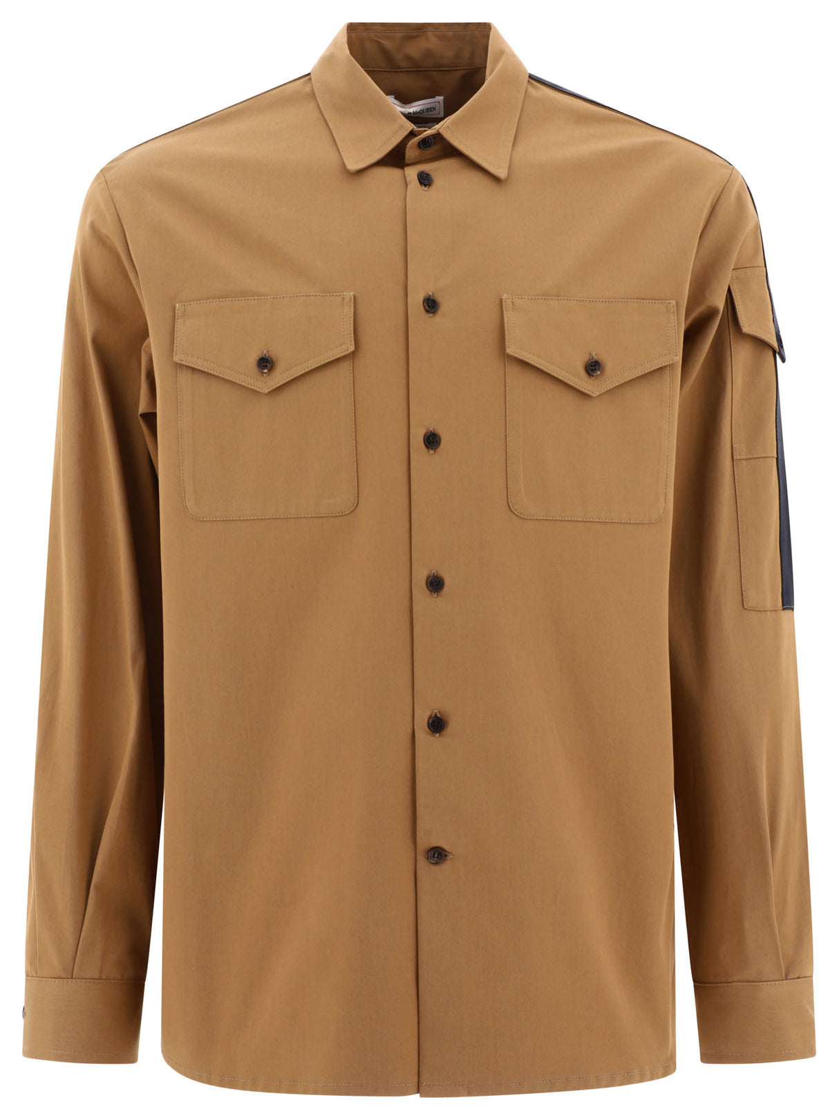 ALEXANDER MCQUEEN Men's Overshirt Jacket with Logo Detail - Brown