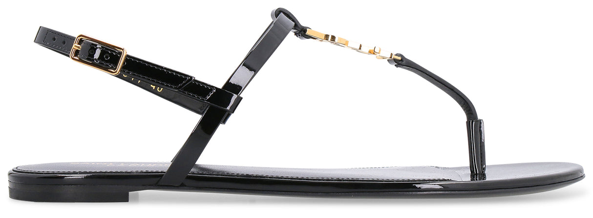 SAINT LAURENT Cassandra Sandals for Women in Black SS24