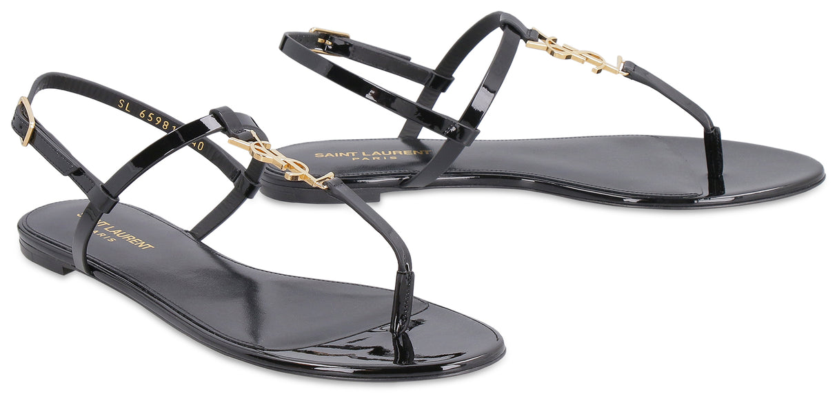 SAINT LAURENT Cassandra Sandals for Women in Black SS24