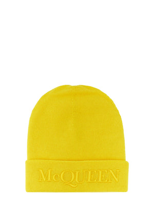 ALEXANDER MCQUEEN Ribbed Knit Logo Hat for Men - FW22 Collection