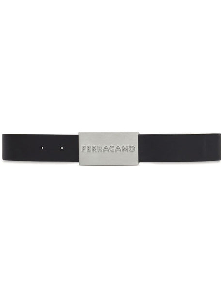 FERRAGAMO Stylish Brown Leather Waistband for Men - FW23 Collection