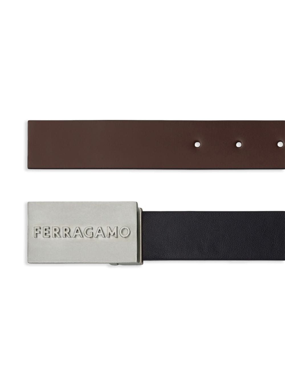 FERRAGAMO Stylish Brown Leather Waistband for Men - FW23 Collection