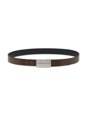 FERRAGAMO Stylish Brown Leather Waistband for Men - FW23 Collection