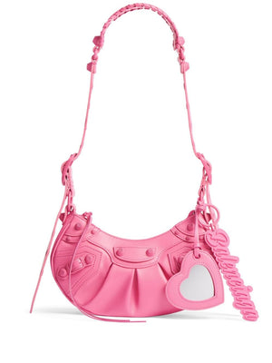 BALENCIAGA Pink Latex Calf Crossbody Bag with Charm for Women - FW23