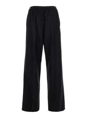 BALENCIAGA Men's Black Elastic Wool Pants for SS24