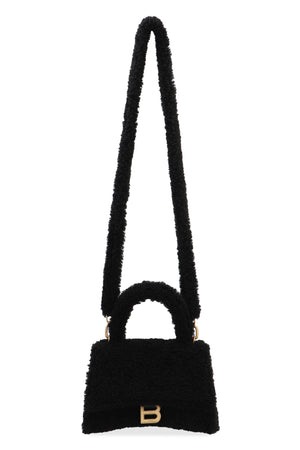 BALENCIAGA Black Faux Shearling Hourglass Handbag for Women