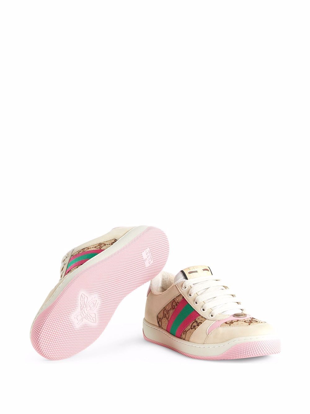 GUCCI Multicolor Crystal Embellished Leather Sneakers