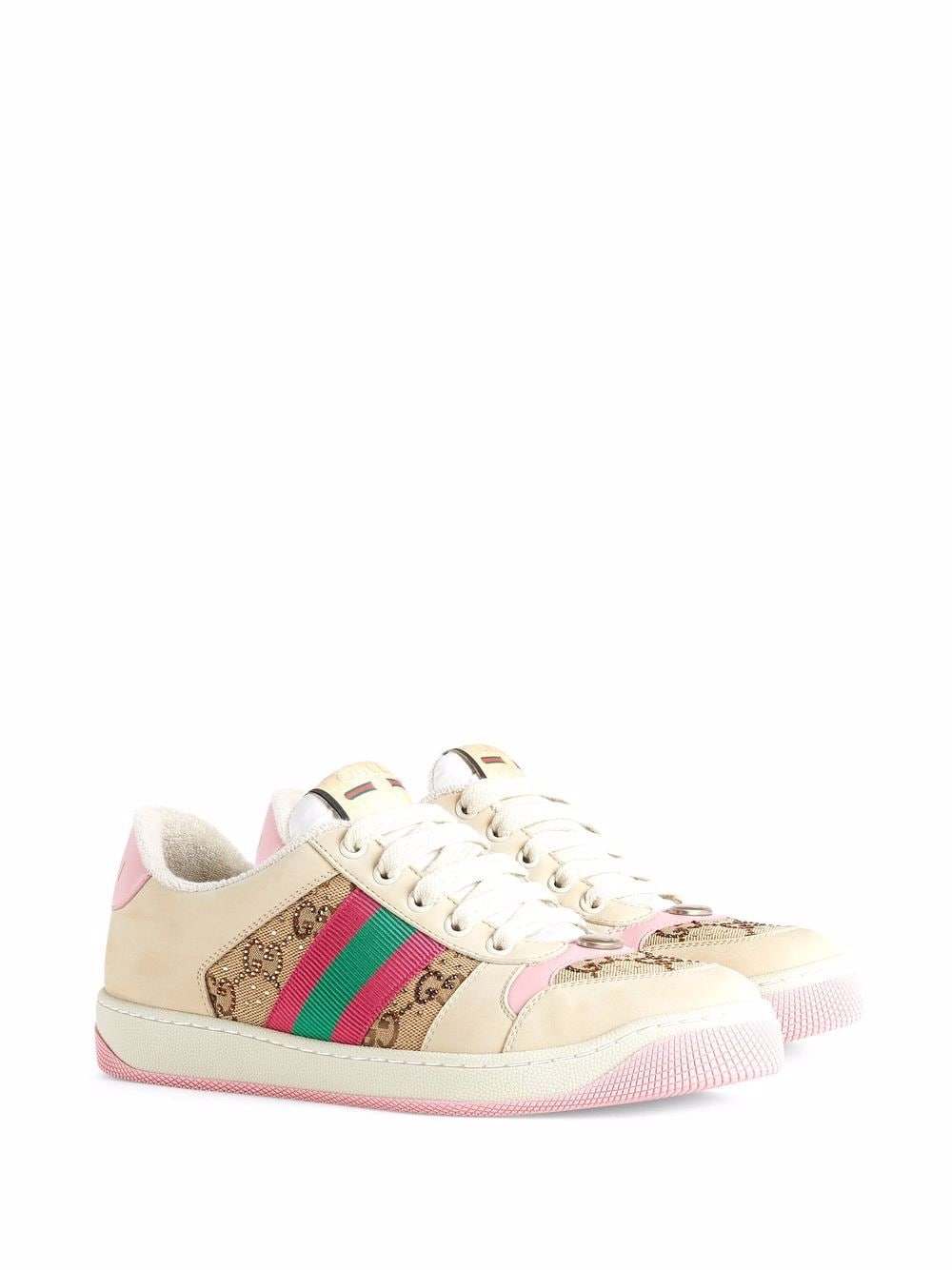 GUCCI Multicolor Crystal Embellished Leather Sneakers