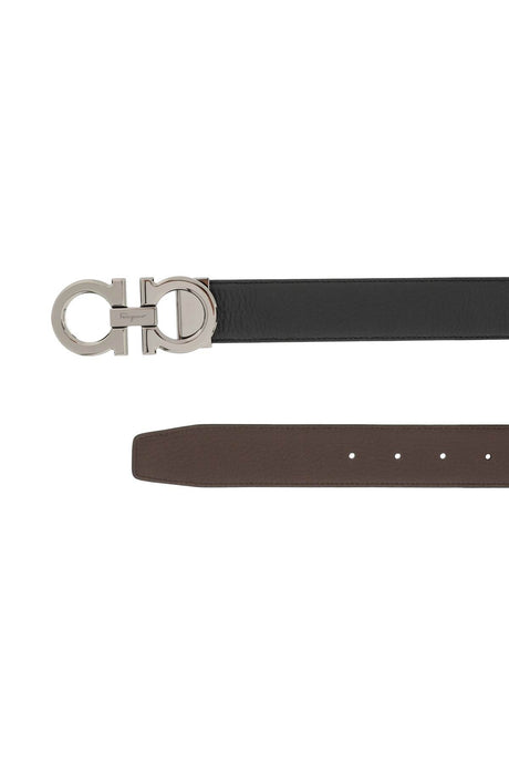 Ferragamo Reversible Leather Belt with Signature Hook