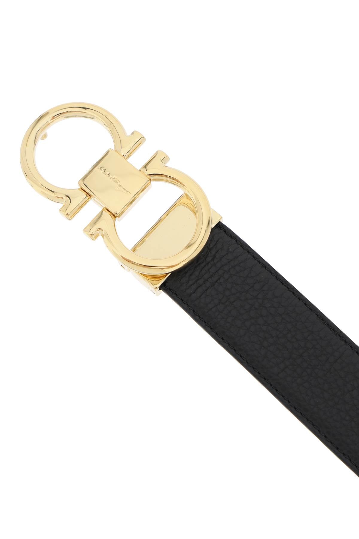 FERRAGAMO Reversible Gancini Hook Leather Belt