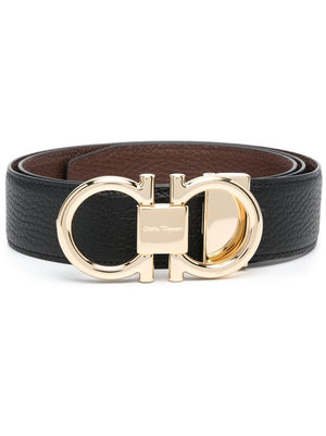 FERRAGAMO Reversible Gancini Hook Leather Belt