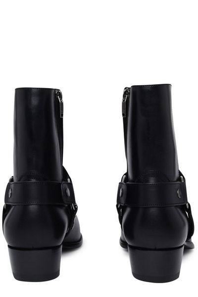 SAINT LAURENT Luxurious Leather Wyatt Harness Boots for Men