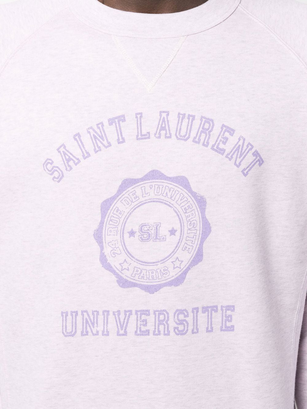 SAINT LAURENT Lilac Oversized Empellished Sweatshirt for Men