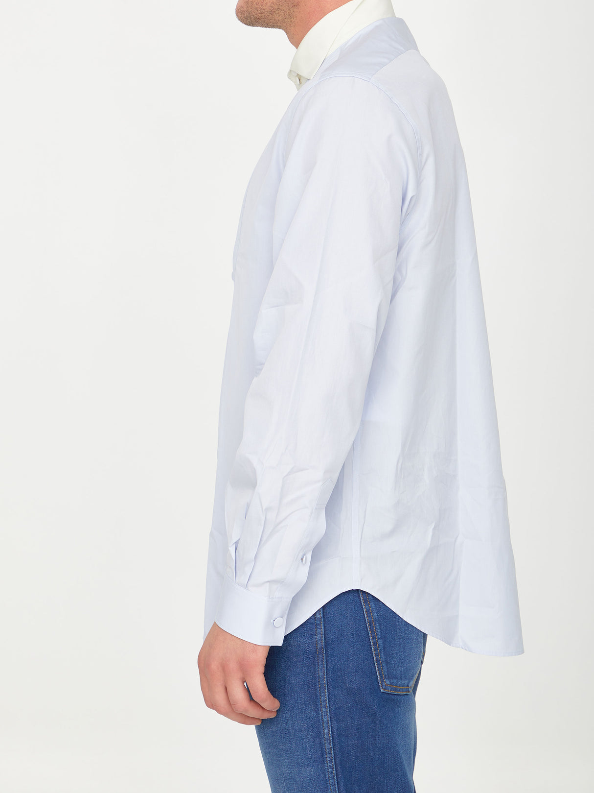 GUCCI Fashionable Men's Cotton Poplin Shirt in Light Blue for FW22