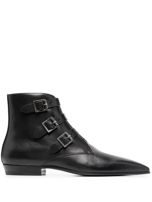 SAINT LAURENT Black Gothic Manito Boots for Men