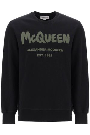 ALEXANDER MCQUEEN Graffiti Print Sweater for Men - SS24