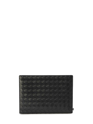 BOTTEGA VENETA Intrecciato Leather Document Case for Men - Black