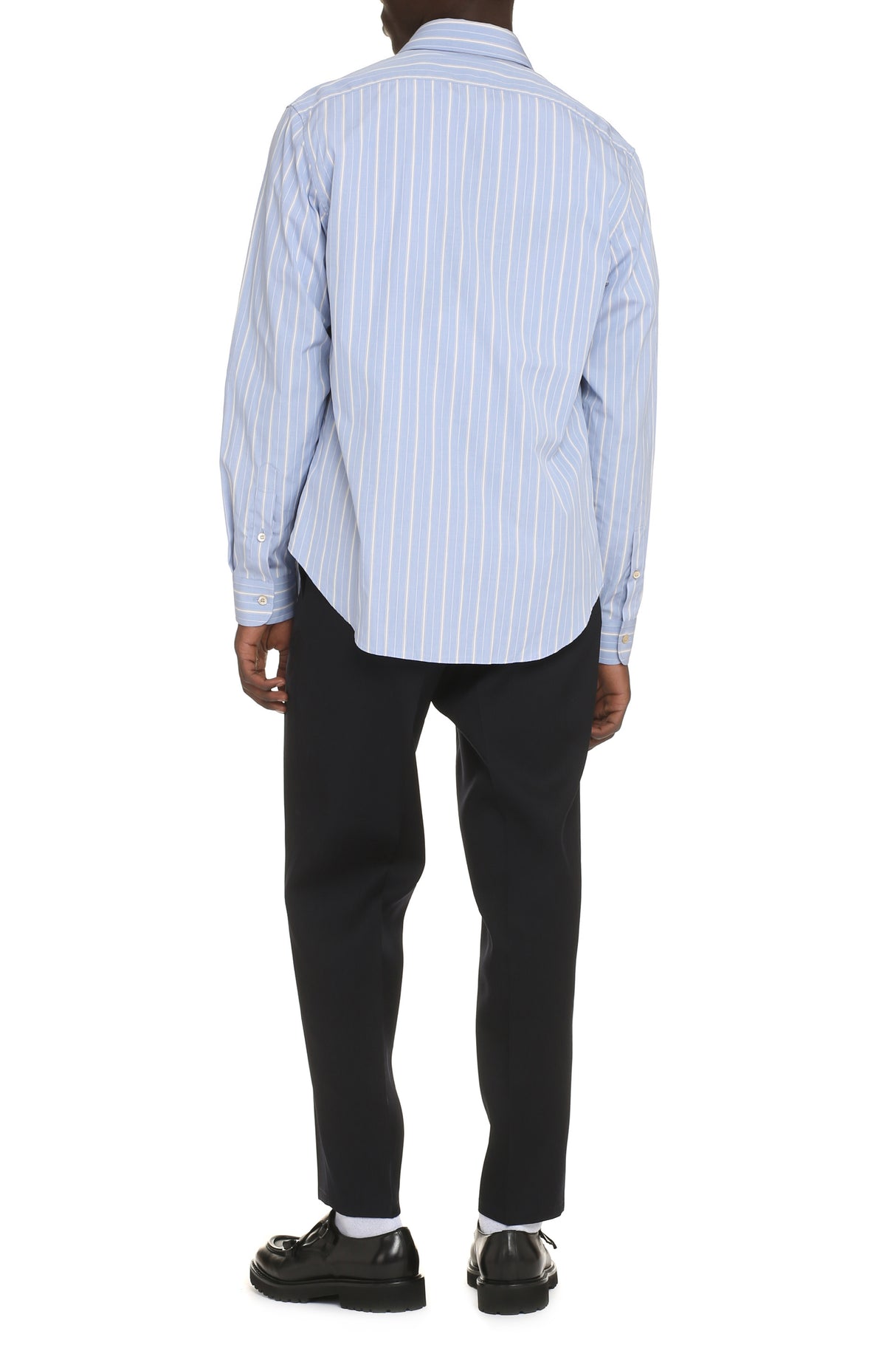 GUCCI Classic Striped Cotton Shirt for Men in Navy