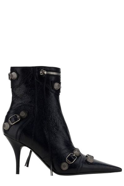 BALENCIAGA Elevated Luxe Leather Heeled Boots for Women