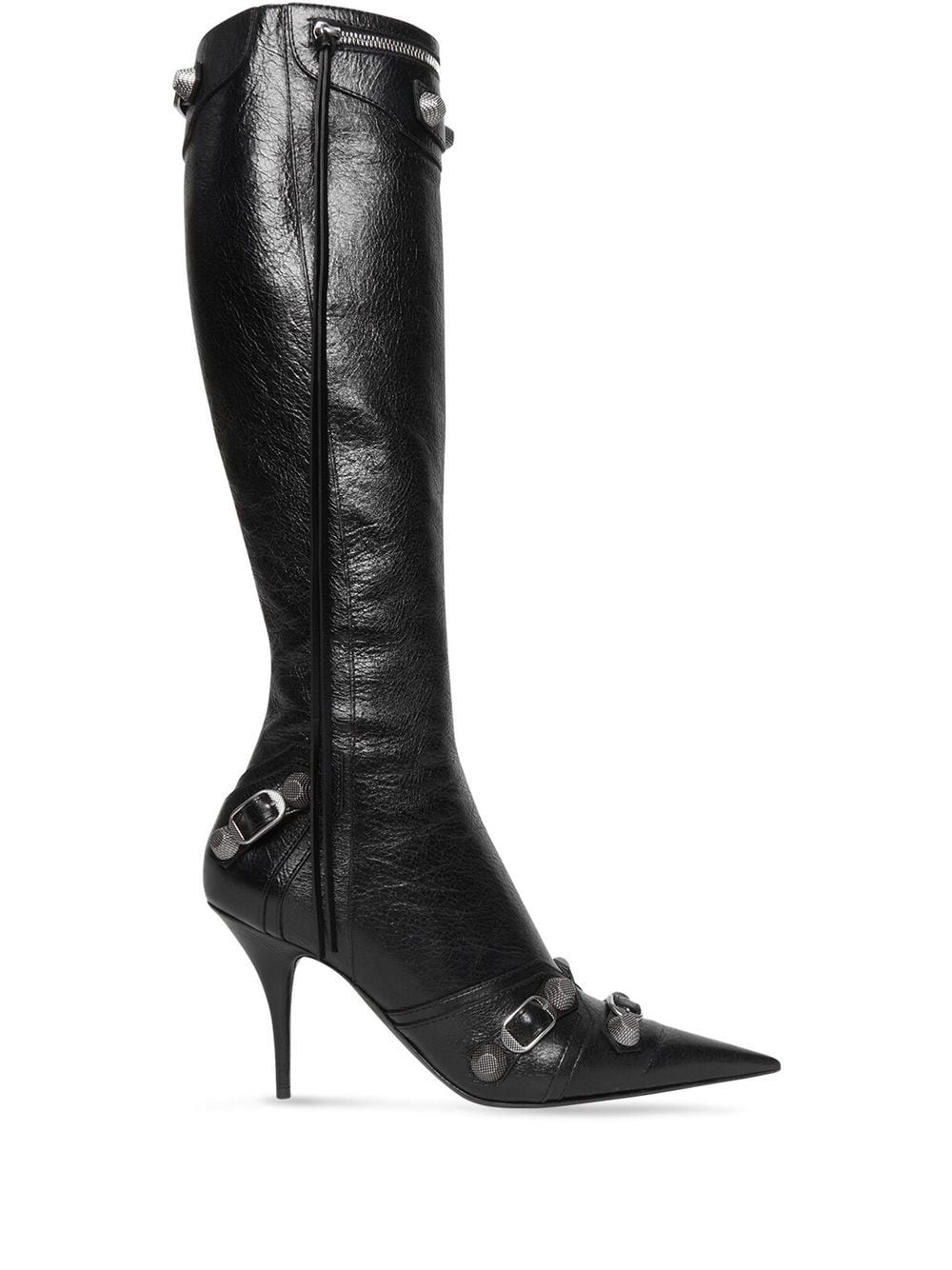 BALENCIAGA Sleek Black 90mm Leather Boots for Women