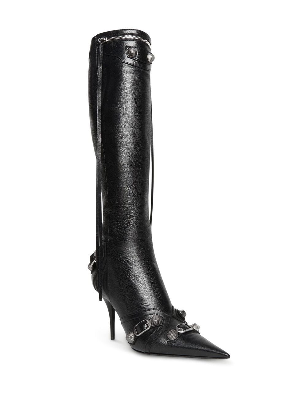 BALENCIAGA Sleek Black 90mm Leather Boots for Women