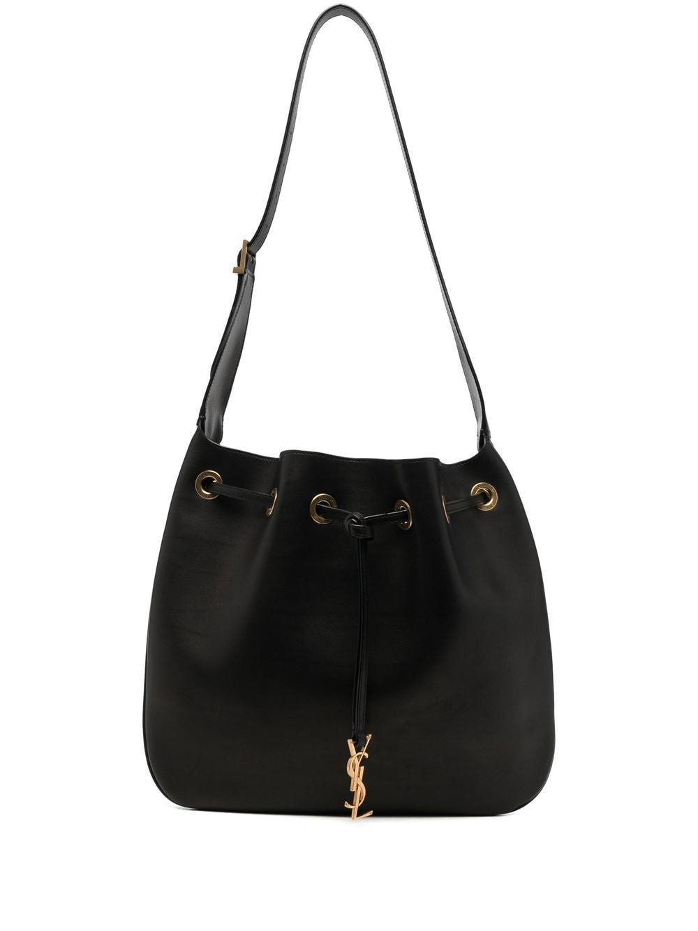 SAINT LAURENT Paris VII Medium Hobo Handbag in Nero Calfskin