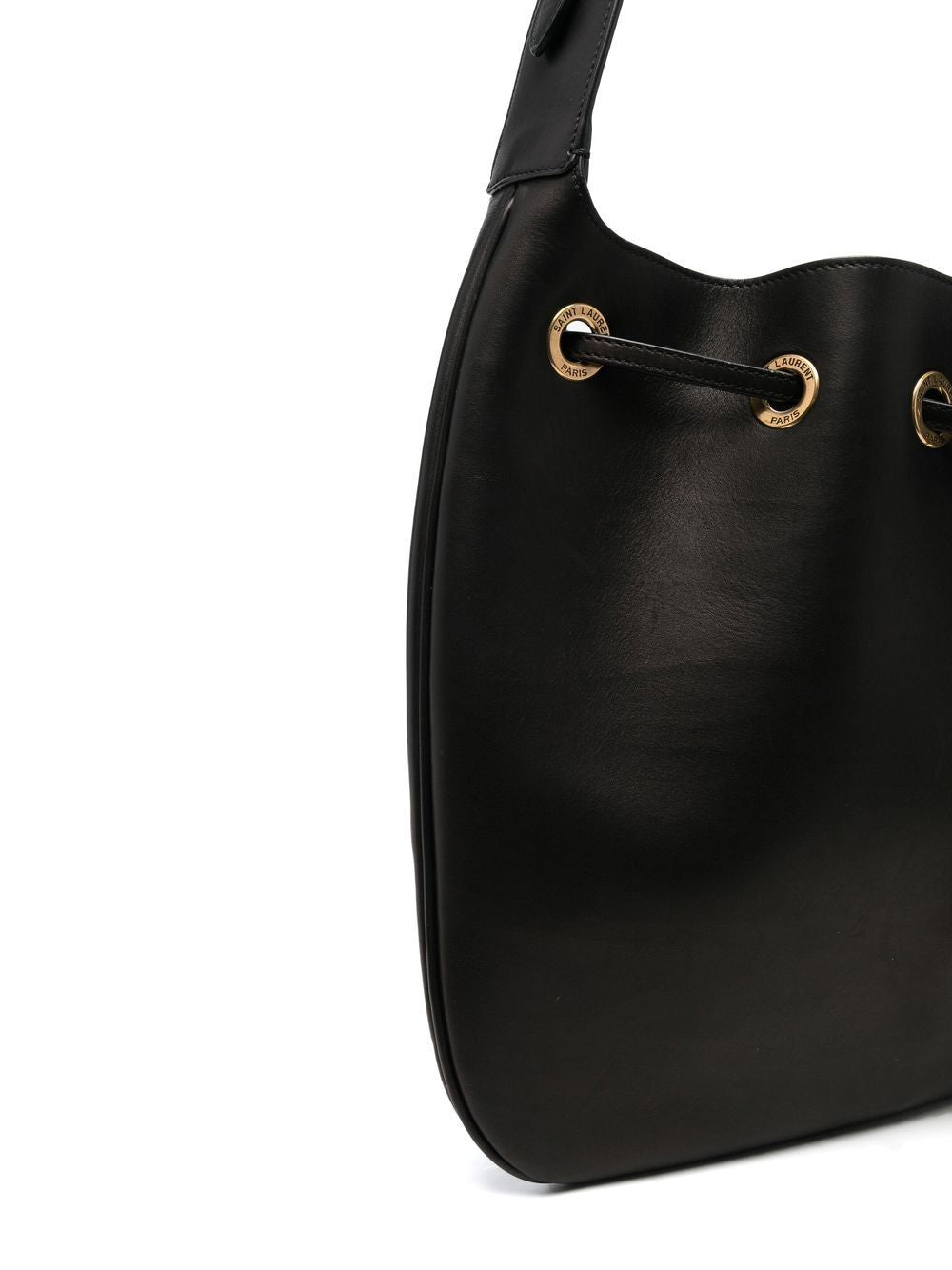 SAINT LAURENT Paris VII Medium Hobo Handbag in Nero Calfskin