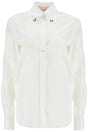 VALENTINO GARAVANI Structured Collar Long Sleeve Cotton Shirt