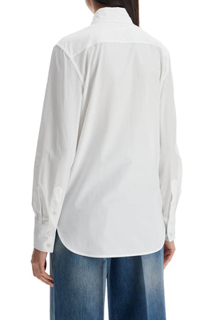 VALENTINO GARAVANI Structured Collar Long Sleeve Cotton Shirt