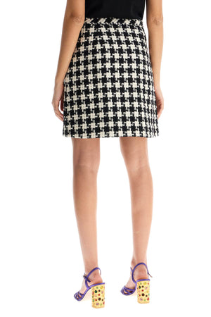 VALENTINO GARAVANI Embroidered Damier Mini Flared Skirt