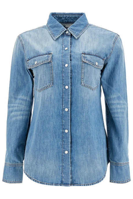 STELLA MCCARTNEY Vintage Wash Denim Fitted Shirt - Size XS