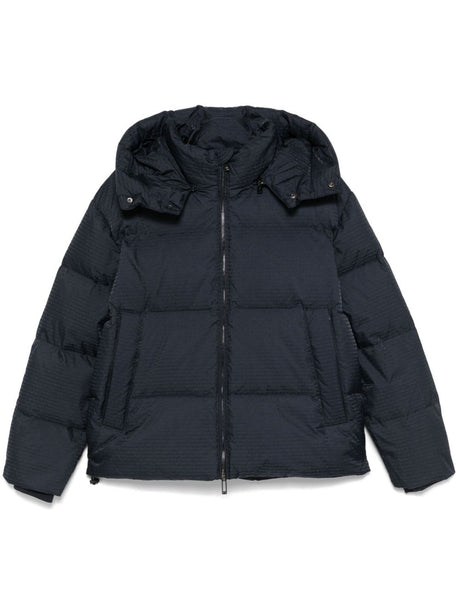 EMPORIO ARMANI Men's Quilted Down Jacket with Detachable Hood