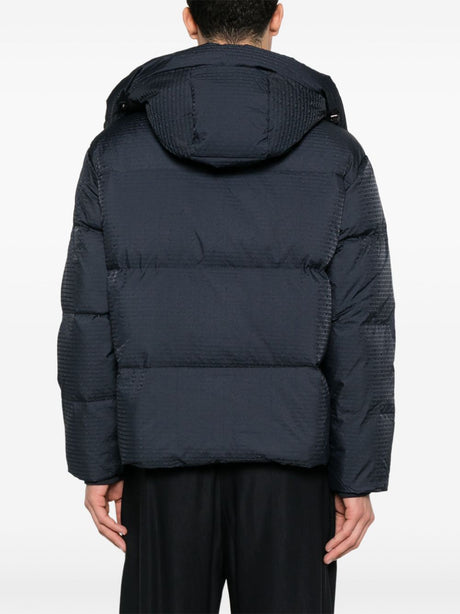 EMPORIO ARMANI Men's Quilted Down Jacket with Detachable Hood