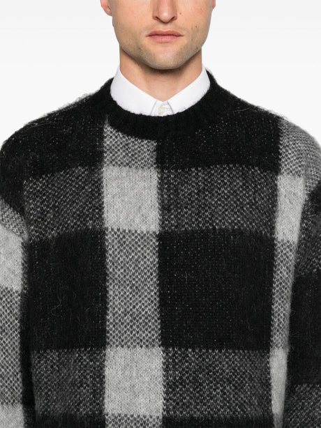 EMPORIO ARMANI Alpaca Wool-Blend Check Sweater for Men